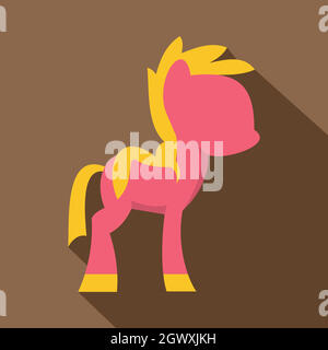 Kleines pony Symbol, flacher Stil Stock Vektor