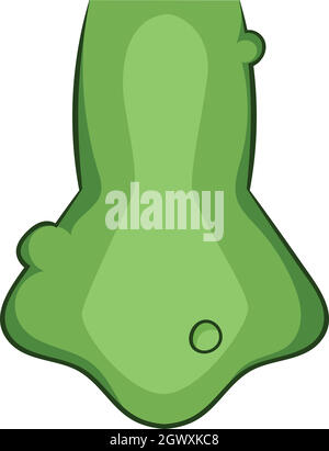 Grüne zombie Nase Symbol, Cartoon Stil Stock Vektor