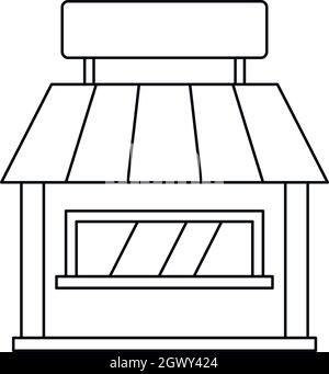 Shop-Symbol, Umriss-Stil Stock Vektor