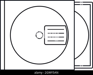 CD-Box Icon, outline Style Stock Vektor