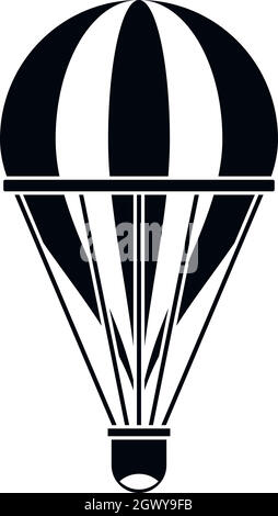 Heißluft-gestreiften Ballon-Symbol, einfachen Stil Stock Vektor