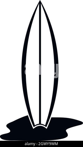 Surf Board Ikone, einfachen Stil Stock Vektor