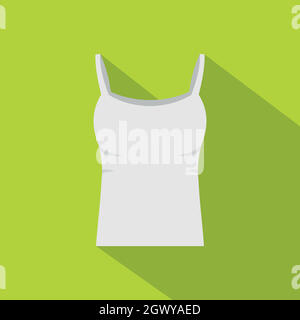 Weiße Frau tank top Symbol, flacher Stil Stock Vektor