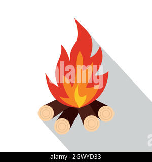 Bonfire Symbol, flacher Stil Stock Vektor