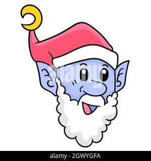 santa claus alter Großvater von den Elfen Stock Vektor
