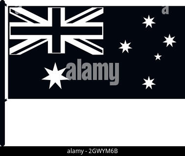 Australische Flagge Symbol, einfachen Stil Stock Vektor