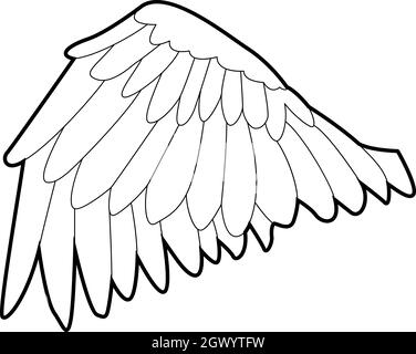 Gans wing Symbol, outline Style Stock Vektor