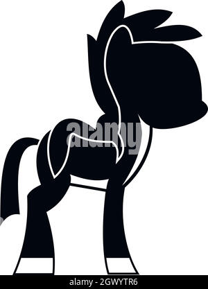 Kleines pony Symbol, einfachen Stil Stock Vektor