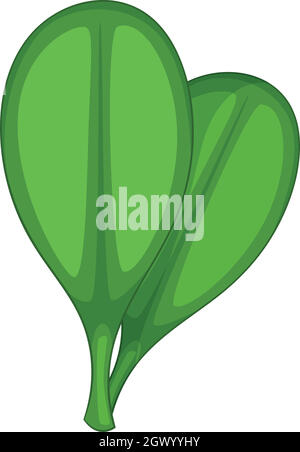 Grüne runde Blätter Symbol, Cartoon Stil Stock Vektor