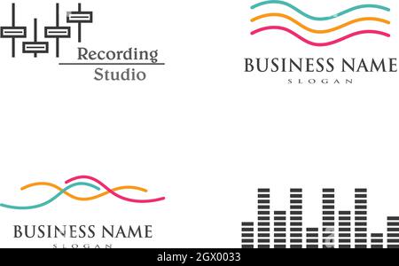 Audio-Technologie, Musik Schallwellen Vektor Symbol Illustration Stock Vektor