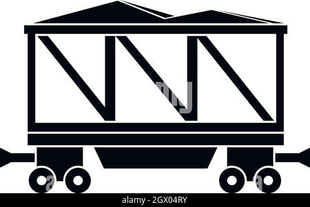 Eisenbahnwaggon Symbol, einfachen Stil Stock Vektor