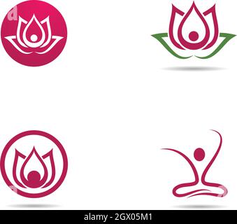 Spa-Logo Lotus Blumen Design Logo Template-Symbol Stock Vektor