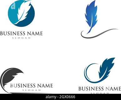 Feather pen Logo template Vector Illustration Stock Vektor