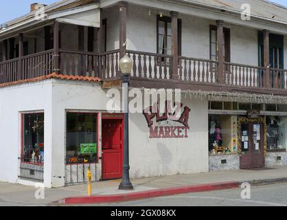 Die historische Innenstadt von San Juan Bautista, CA Stockfoto