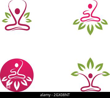 Spa-Logo. Lotus Blumen Design Logo Vorlage Symbol Stock Vektor