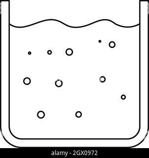 Glaswaren mit flüssigem Symbol, outline Style Stock Vektor