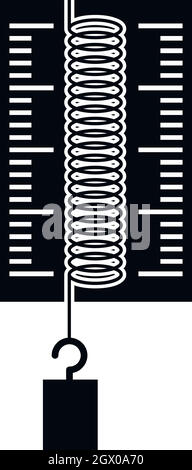 Physik Dynamometer für die Arbeit im Labor Symbol Stock Vektor