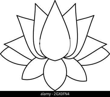 Lotus-Symbol, Umriss-Stil Stock Vektor