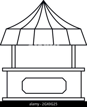 Street Shopping Zähler mit Zelt Symbol Stock Vektor