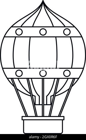 Heißluftballon mit Gondel-Warenkorb-Symbol Stock Vektor