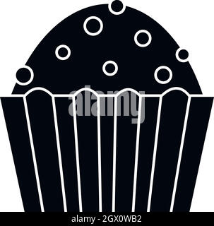 Cup Cake Symbol, einfachen Stil Stock Vektor