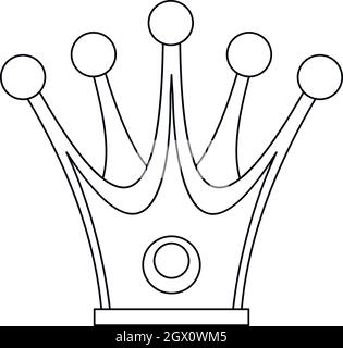 Krone-Symbol, Umriss-Stil Stock Vektor