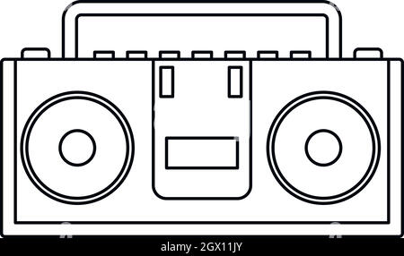 Ghettoblaster Symbol, outline Style Stock Vektor