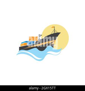 Kreuzfahrt Schiff Vorlage Vektor Symbol Illustration Design Stockfoto