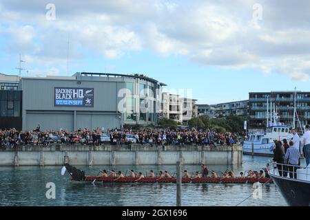 Maori Boat, Auckland, Neuseeland, 10. September 2012 Stockfoto