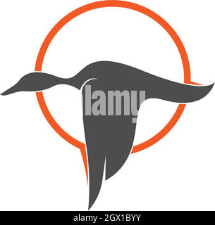 Duck Icon Logo Design Konzept Vorlage Illustration Stock Vektor