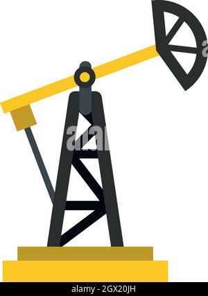 Oil Rig Symbol, flachen Stil Stock Vektor