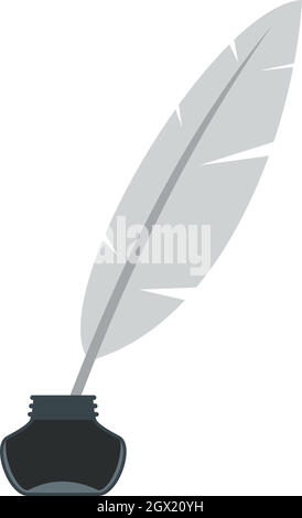 Tinte mit Stift-Symbol, flachen Stil Stock Vektor