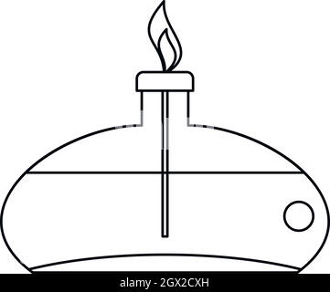 Chemischen Brenner Symbol, Umriss-Stil Stock Vektor