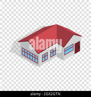 Haus mit rotem Dach isometrische Symbol Stock Vektor