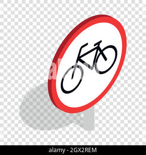 Fahrrad Schild isometrische Symbol Stock Vektor