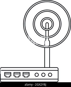 Wlan Router Symbol, outline Style Stock Vektor