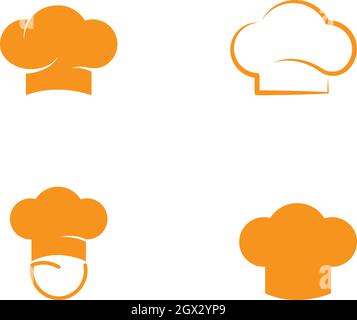 Flaches Design mit Hutchef Logo Icon Stock Vektor