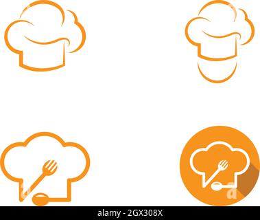 Flaches Design mit Hutchef Logo Icon Stock Vektor