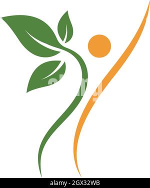 Human Charakter Logo Zeichen, Health Care Logo Stock Vektor