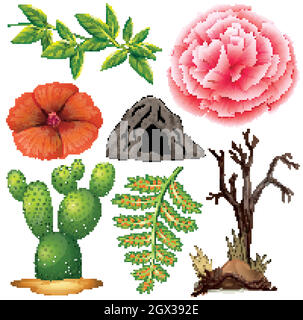 Satz von isolierten Objekten Thema Gartenarbeit Stock Vektor