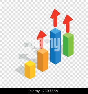 Isometrische Diagrammsymbol Wachstum Stock Vektor