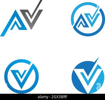 V Schreiben Logo Template Vector Illustration Design Stock Vektor