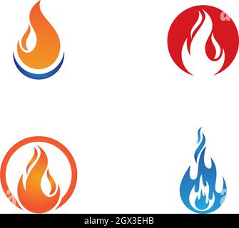 Feuer Flamme Logo Vorlage Vektor Icon Öl-, Gas- und Energiewirtschaft Logokonzept Stock Vektor