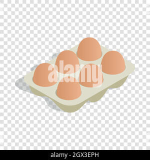 Verpackungen für Eiern isometrische Symbol Stock Vektor