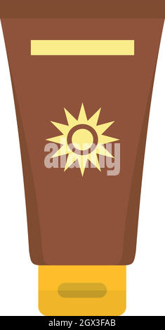 Creme Schutz Sonnensymbol, flachen Stil Stock Vektor