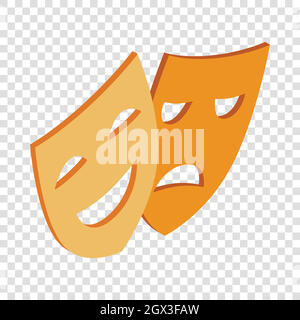 Komik und Tragik Theatermasken isometrische Symbol Stock Vektor