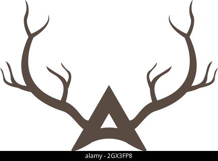 Deer, Antler-Logo-Vektorvorlage Stock Vektor