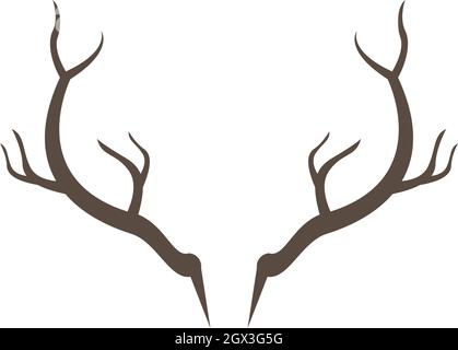 Deer, Antler-Logo-Vektorvorlage Stock Vektor