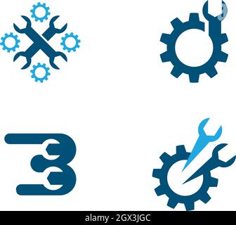 Symbolvorlage für Auto-Reparatur-Logo-Vektor Stock Vektor