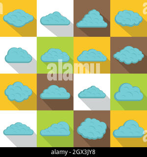 Wolken-Icons gesetzt, flach Stil Stock Vektor